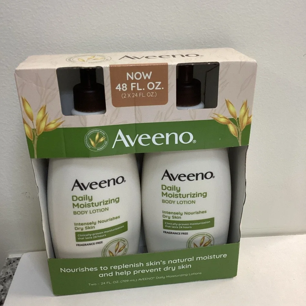 Aveeno Daily Moisturizing Body Lotion 2 x 24 Fl Oz (709g) Fragrance Free